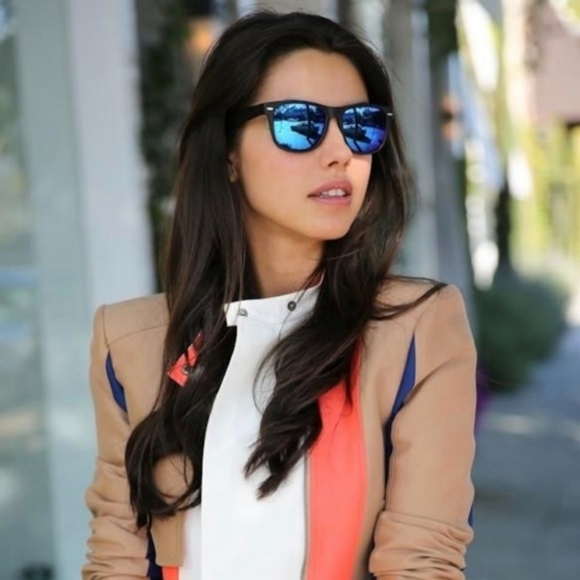 LIKE NEW RayBan Wayfarer RB2140 Blue Mirror Ray ban sunglasses - Picture 13 of 16